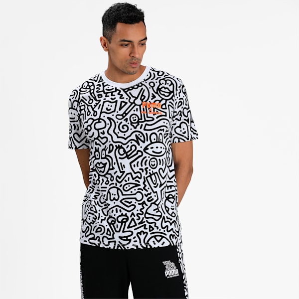 PUMA x MR DOODLE Men's AOP Tee, Puma White-AOP, extralarge