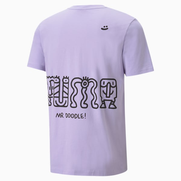 PUMA x MR DOODLE Men's Relaxed Tee, Purple Rose, extralarge