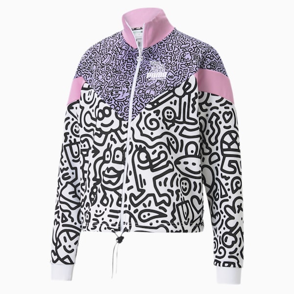 PUMA x MR DOODLE Women's MCS Jacket, Purple Rose-AOP, extralarge