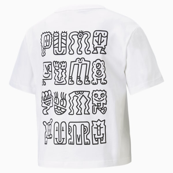 PUMA x MR DOODLE Women's Cropped Tee, Puma White, extralarge