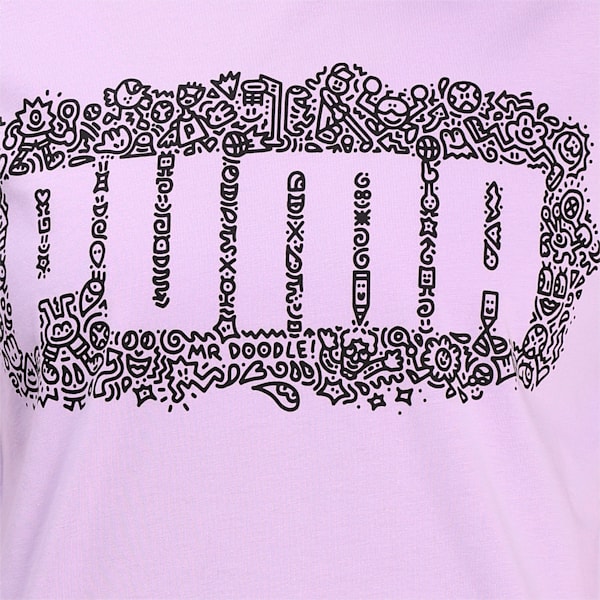 PUMA x MR DOODLE Women's Cropped T-Shirt, Purple Rose, extralarge-IND