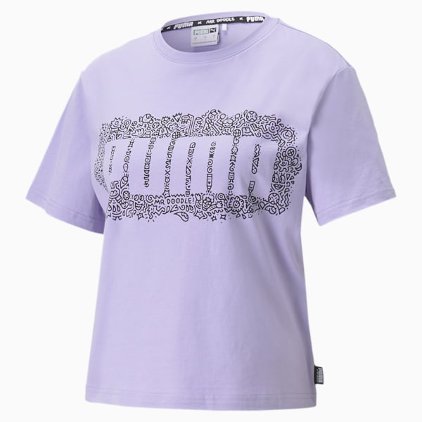 PUMA x MR DOODLE Women's Cropped T-Shirt, Purple Rose, extralarge