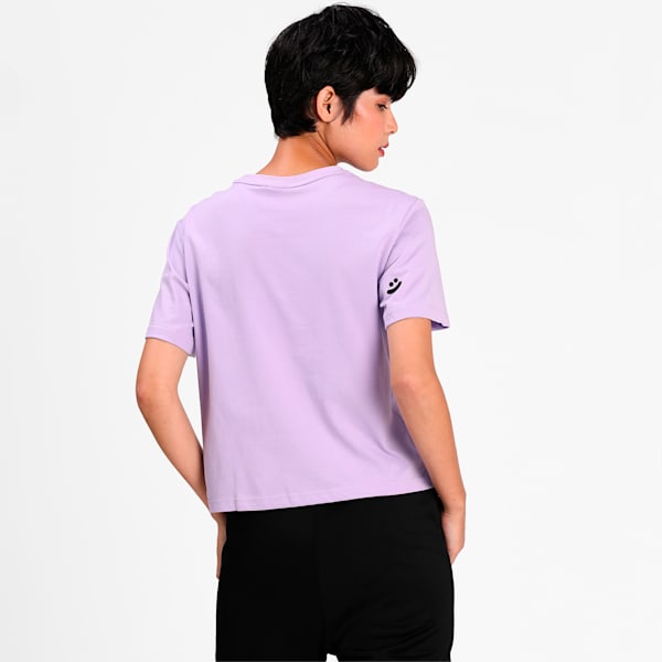 PUMA x MR DOODLE Women's Cropped T-Shirt, Purple Rose, extralarge-IND
