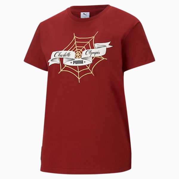 PUMA x CHARLOTTE OLYMPIA Women's Loose Fit Tee, Red Dahlia, extralarge