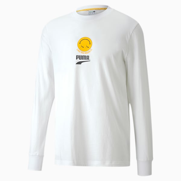 PUMA Club Men's Long Sleeve Tee, Puma White, extralarge