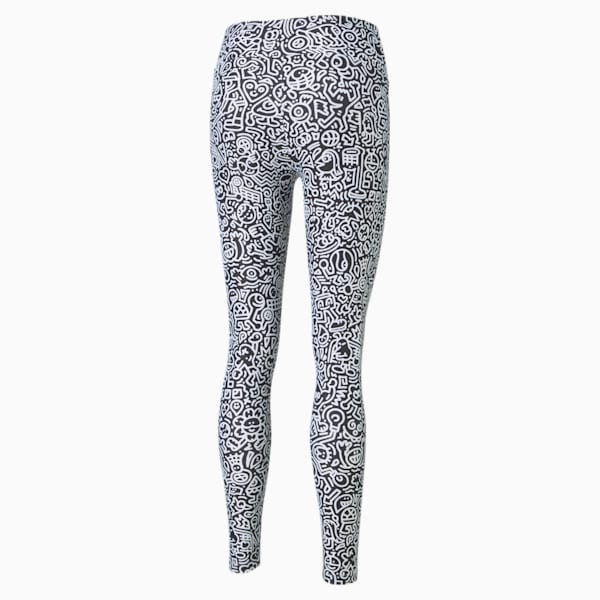 PUMA x MR DOODLE Women's Leggings, Puma Black-AOP, extralarge