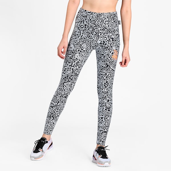 PUMA x MR DOODLE Women's Leggings, Puma Black-AOP, extralarge