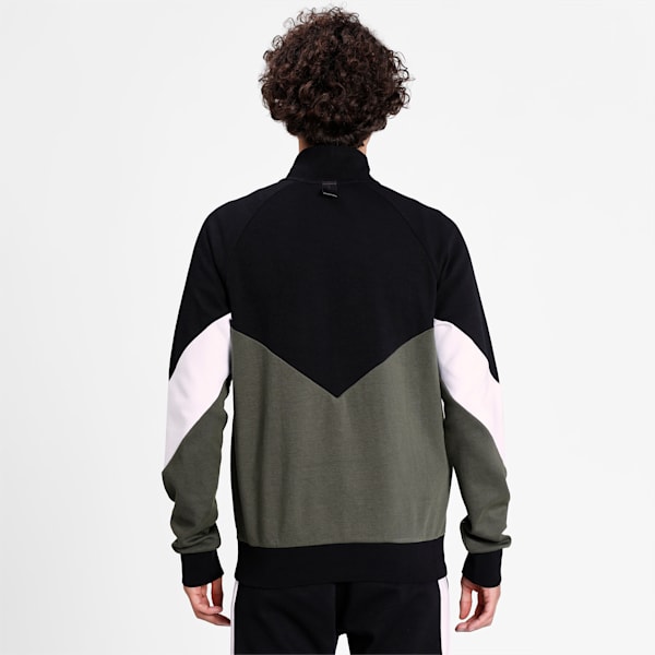 PUMA x one8 Men's Full-Zip Jacket, Puma Black-Puma White-Thyme, extralarge-IND