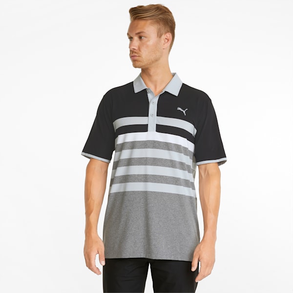 Camiseta tipo polo para golf MATTR One Way para hombre, Puma Black-High Rise