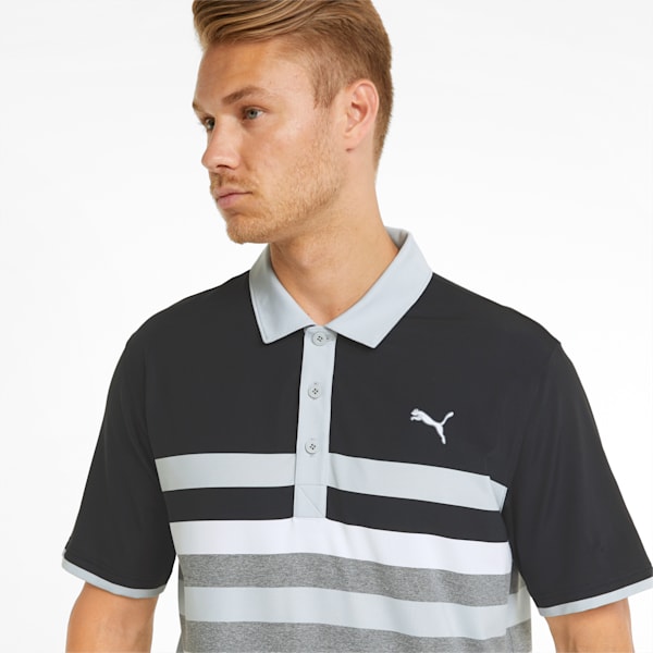 Camiseta tipo polo para golf MATTR One Way para hombre, Puma Black-High Rise
