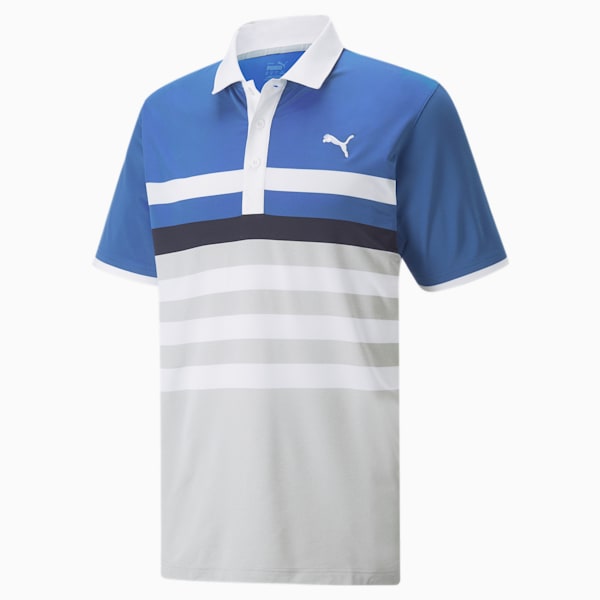 MATTR One Way Men's Golf Polo Shirt, Bright Cobalt-Bright White