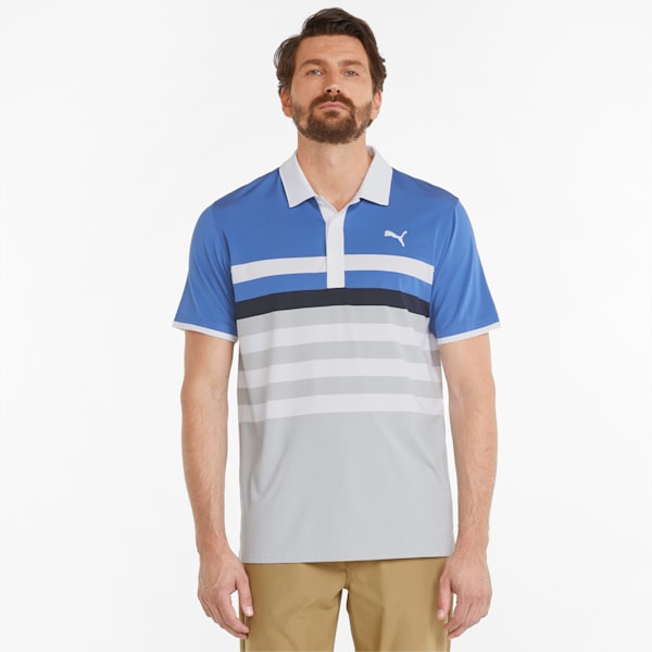 MATTR One Way Men's Golf Polo Shirt, Bright Cobalt-Bright White, extralarge