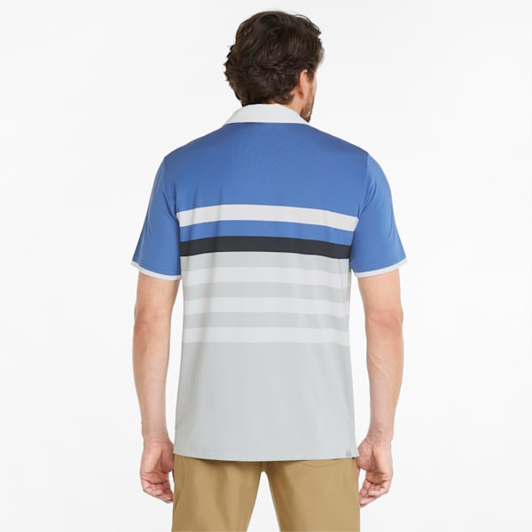 MATTR One Way Men's Golf Polo Shirt, Bright Cobalt-Bright White