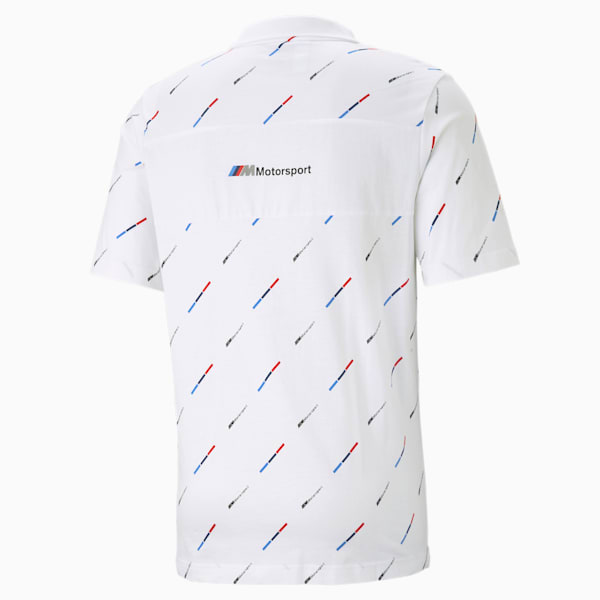 BMW M Motorsport Men's AOP Polo, Puma White, extralarge