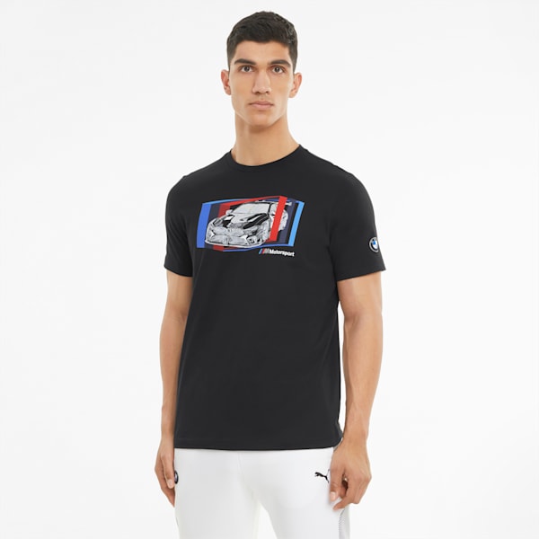 BMW M Motorsport Car Graphic Men's Tee, Puma Black, extralarge