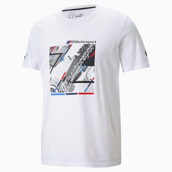 BMW M Motorsport Men's Graphic Tee, Puma White, extralarge