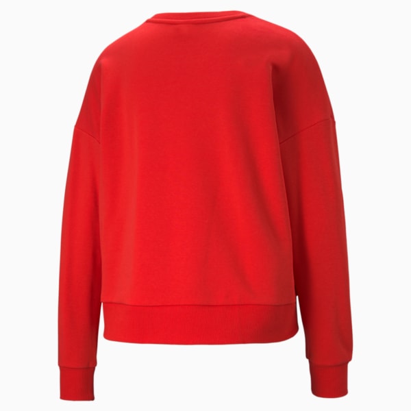 Classic Logo Women's Crewneck Sweatshirt, Poppy Red, extralarge