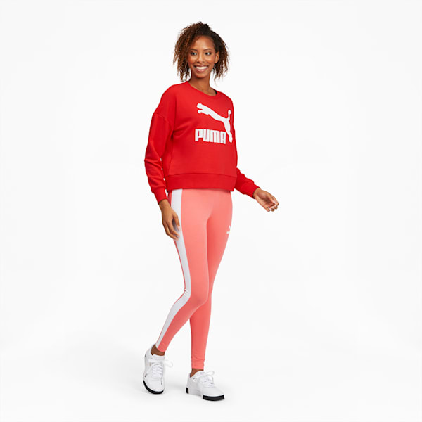 Classic Logo Women's Crewneck Sweatshirt, Poppy Red, extralarge