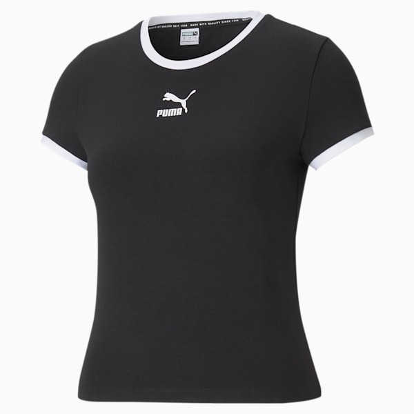 Classics Fitted Slim Fit Women's T-shirt, Puma Black