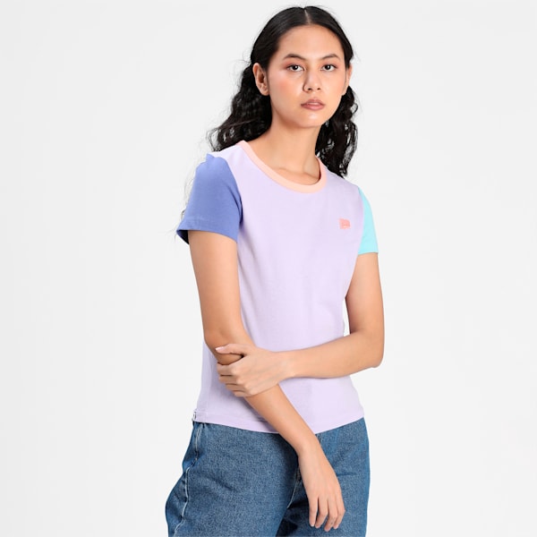 Downtown Small Logo Tee, Light Lavender, extralarge-IND