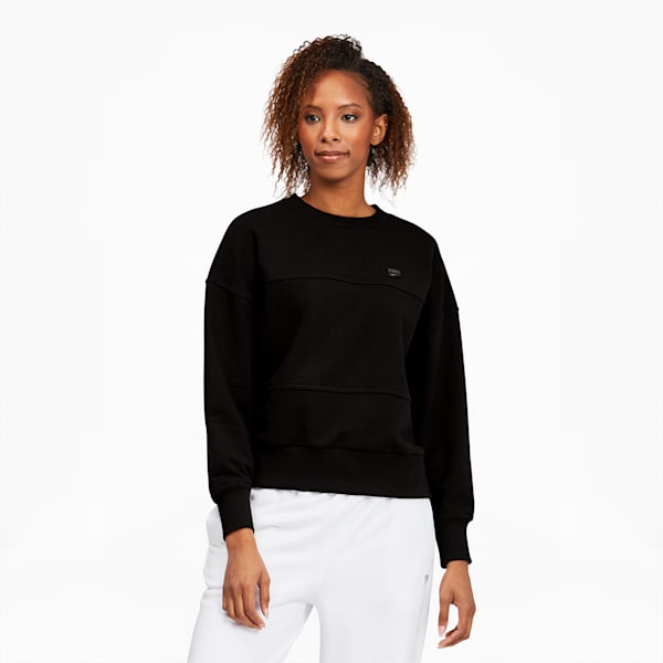 Downtown Women's Crewneck Sweatshirt, Puma Black, extralarge