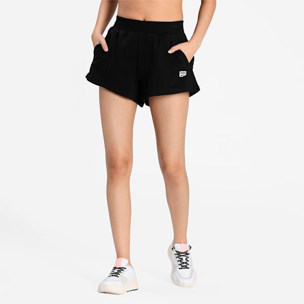 Downtown Women's Shorts, Puma Black, extralarge