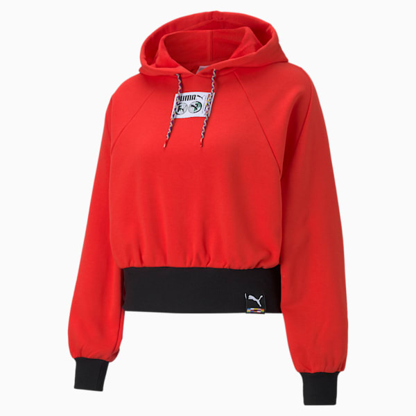 PUMA International Women's Relaxed Hoodie, Poppy Red, extralarge-IND