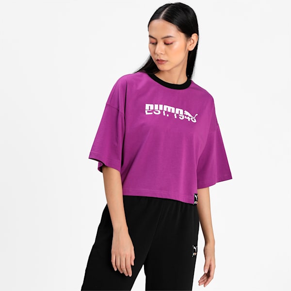 PUMA International Graphic Women's Relaxed T-shirt, Byzantium, extralarge-IND