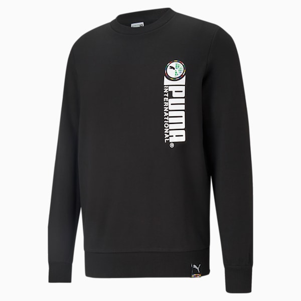 INTL Game Men's Graphic Crewneck Sweatshirt, Puma Black, extralarge