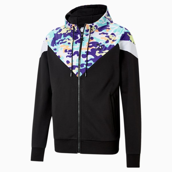 Classics Graphics MCS Hooded Men's Jacket, Puma Black-AOP, extralarge-IND
