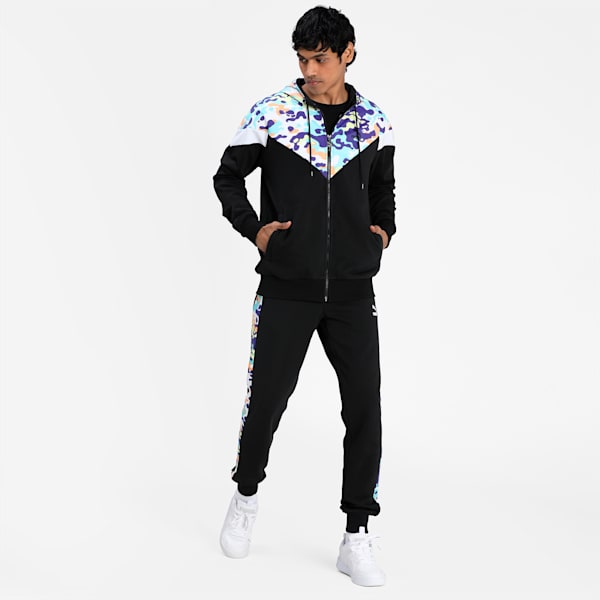 Classics Graphics MCS Hooded Men's Jacket, Puma Black-AOP, extralarge-IND