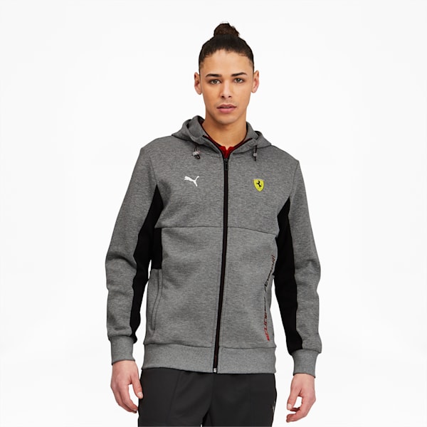 Scuderia Ferrari Race Men's Hooded Sweat Jacket, Medium Gray Heather, extralarge