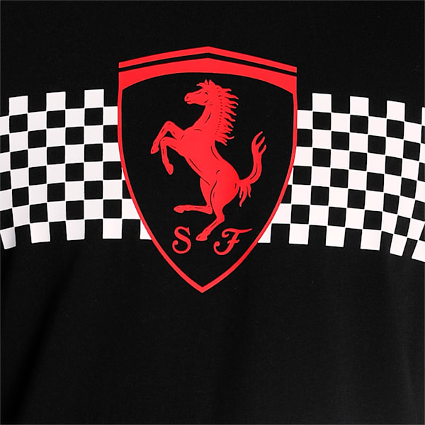 Scuderia Ferrari Chequered Flag Men's  T-shirt, Puma Black, extralarge-IND