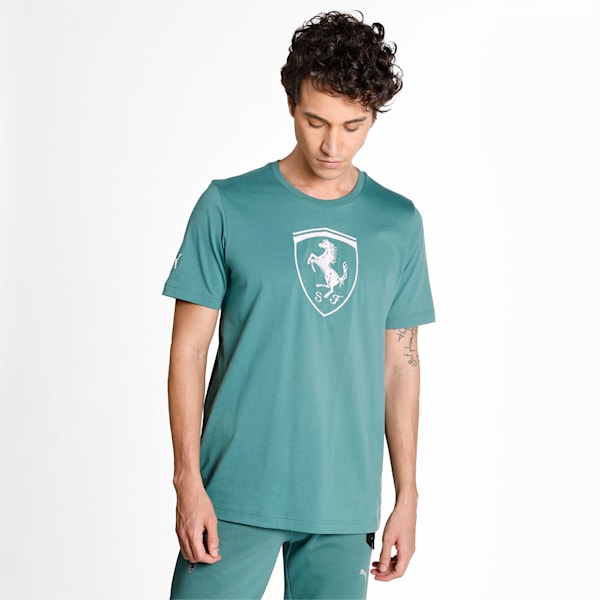 Scuderia Ferrari Race Big Shield Men's T-shirt, Blue Spruce, extralarge-IND
