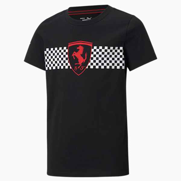 Scuderia Ferrari Race Kids' Checkered Flag Tee, Puma Black, extralarge