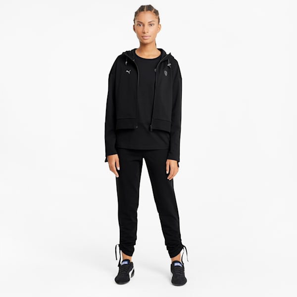 Scuderia Ferrari Style Hooded Women's Relaxed Sweat Jacket, Puma Black, extralarge-IND