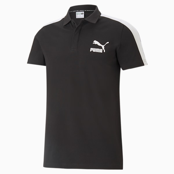 Iconic T7 Men's Polo Shirt, Puma Black, extralarge-IND