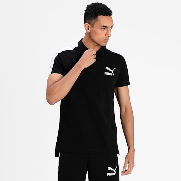 Iconic T7 Men's Polo Shirt, Puma Black, extralarge-IND