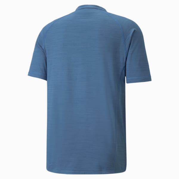 EGW CLOUDSPUN Mat Henley Men's Golf Polo Shirt, Federal Blue Heather