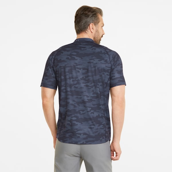 EGW CLOUDSPUN Mat Henley Men's Golf Polo Shirt, Navy Blazer-Camo