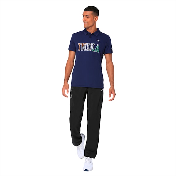 One8 Virat Kohli Stripe Unisex Cricket Polo, Peacoat, extralarge-IND