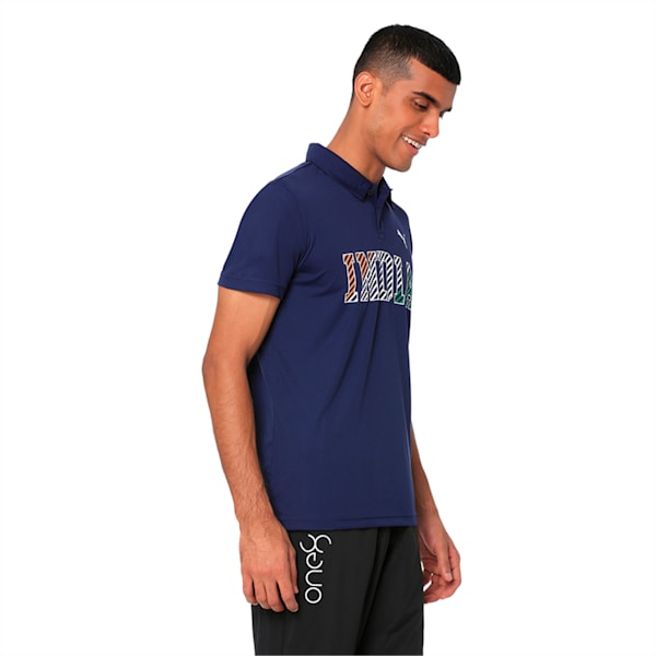 One8 Virat Kohli Stripe Unisex Cricket Polo, Peacoat, extralarge-IND