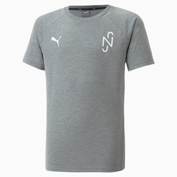 Neymar Jr. Evostripe Kid's T-Shirt, Medium Gray Heather, extralarge-IND