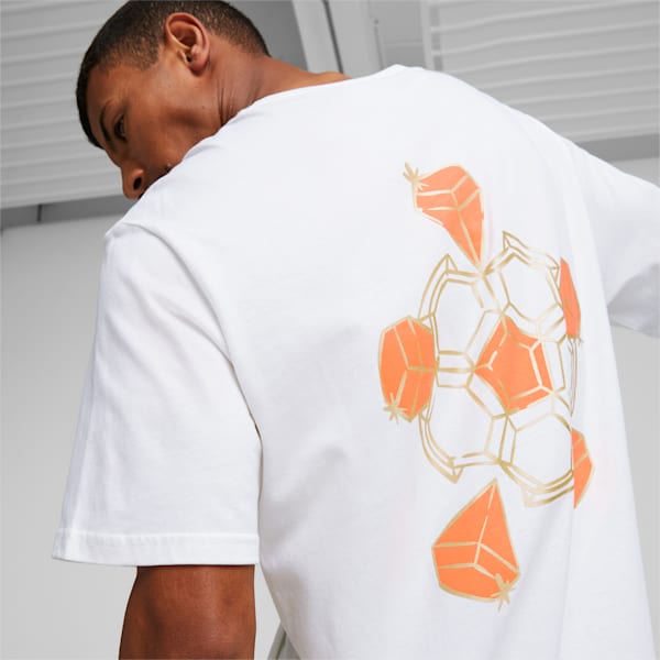 Neymar Jr Diamond Graphic Football Men's T-Shirt, Puma White