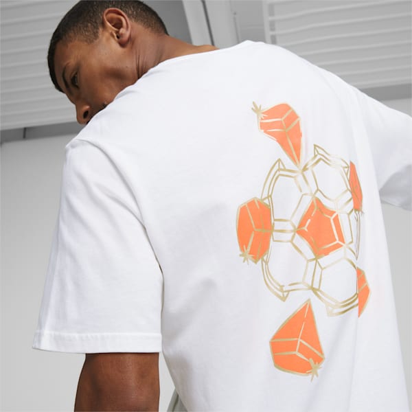 メンズ サッカー NJR ネイマール ダイヤモンド グラフィック 半袖 Tシャツ, Puma White, extralarge-IND