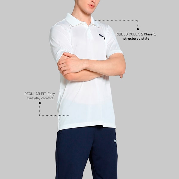 CR Team Men's Regular Fit Cricket Polo, Puma White, extralarge-IND