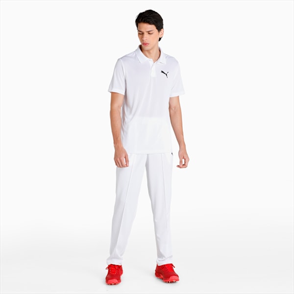 CR Team Men's Regular Fit Cricket Polo, Puma White, extralarge-IND