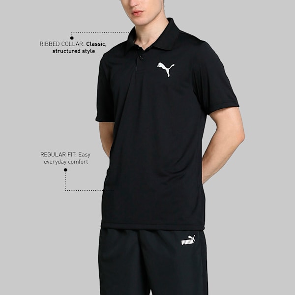 CR Team Men's Regular Fit Cricket Polo, Puma Black, extralarge-IND