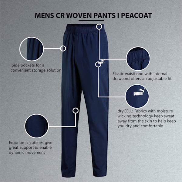 CR Woven Slim Fit Men's Pants, Peacoat