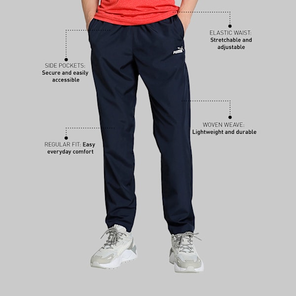 Men's Regular Fit Woven Cricket Trackpants, Peacoat, extralarge-IND